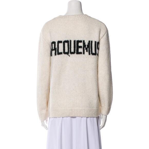 Jacquemus Cream Sweater with Black Logo - Picture 1 of 8